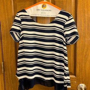 Navy and White Striped Shirt